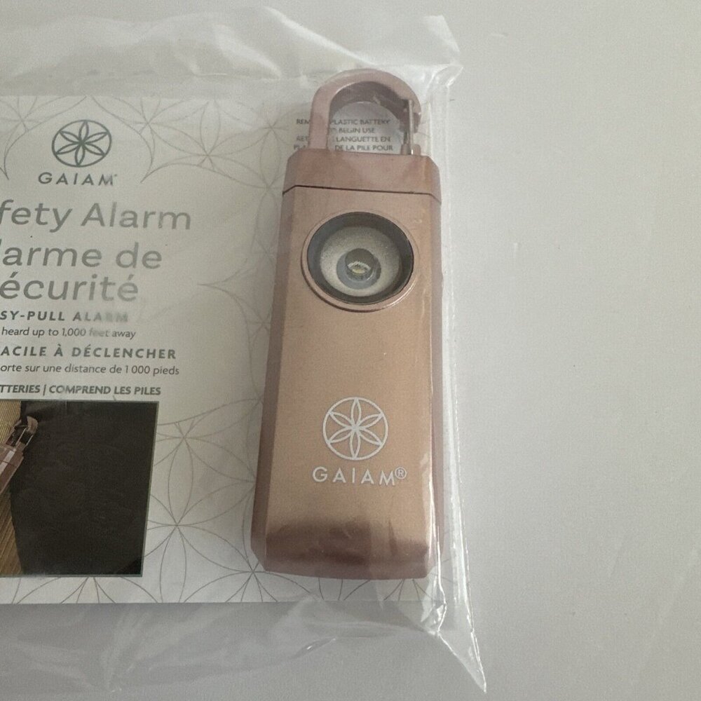 GAIAM Safety Alarm Personal Running Easy Pull Alarm Pink Rose‎ Gold 1000 Ft NIOP